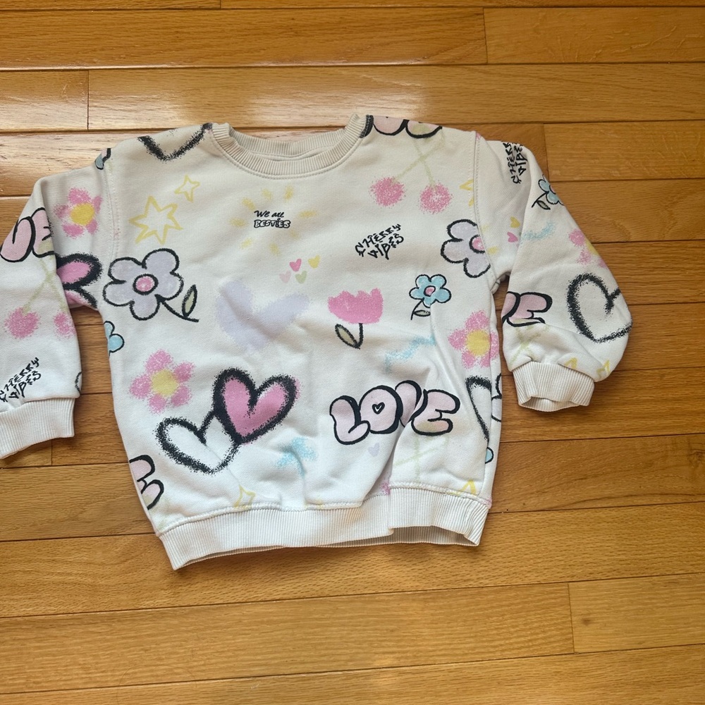 Zara Cream Graphic Sweatshirt